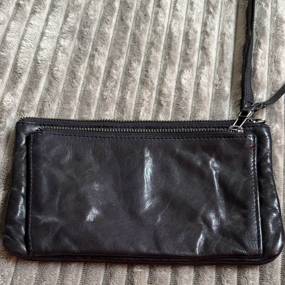 Free People Black Leather Wristlet